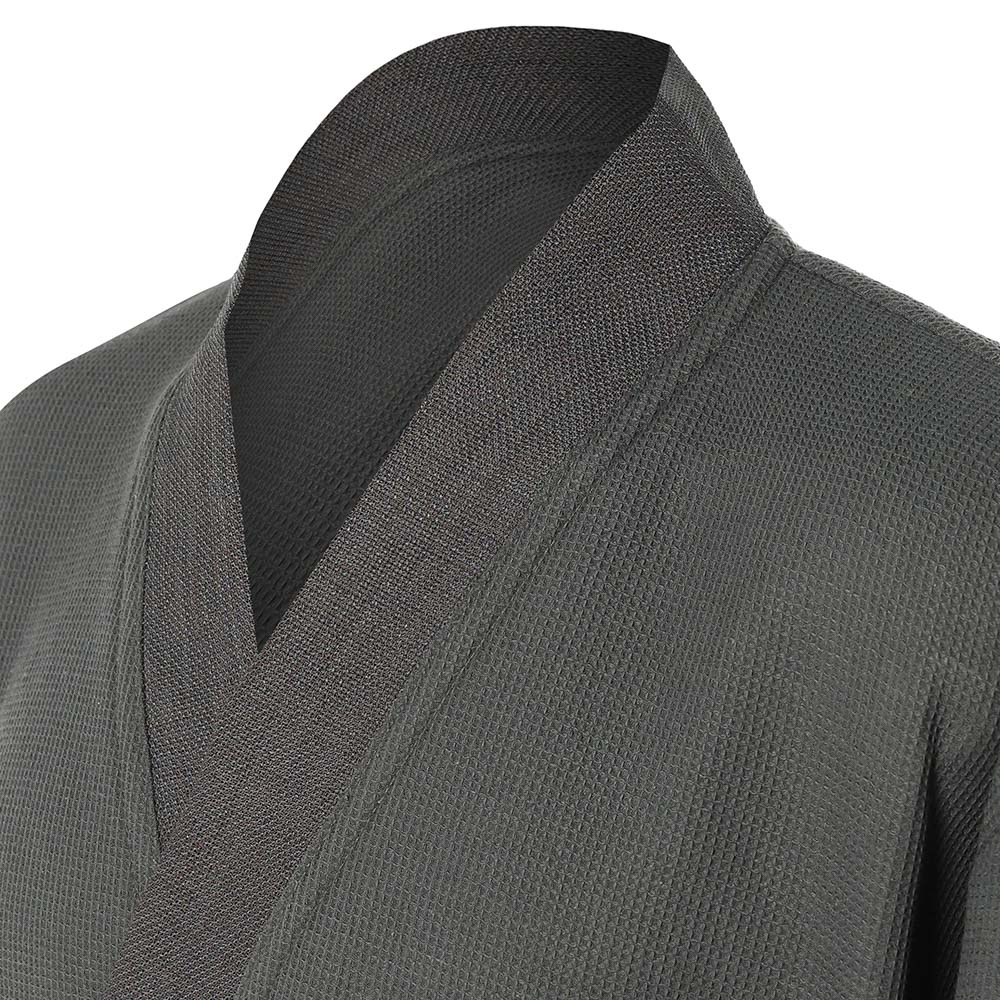 BY COLLECTION Халат мужской вафельный, size XL, 90% хлопок, 10% полиэстер, графит, арт.№ 482-616