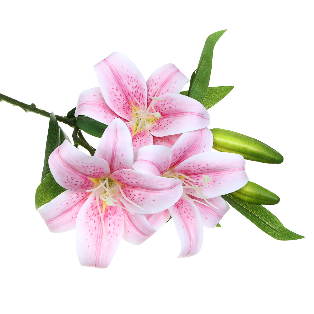 LADECOR Цветок искусственный лилия, 79 см, ткань, пластик, железная проволока, 2 цвета, арт.№ 535-203