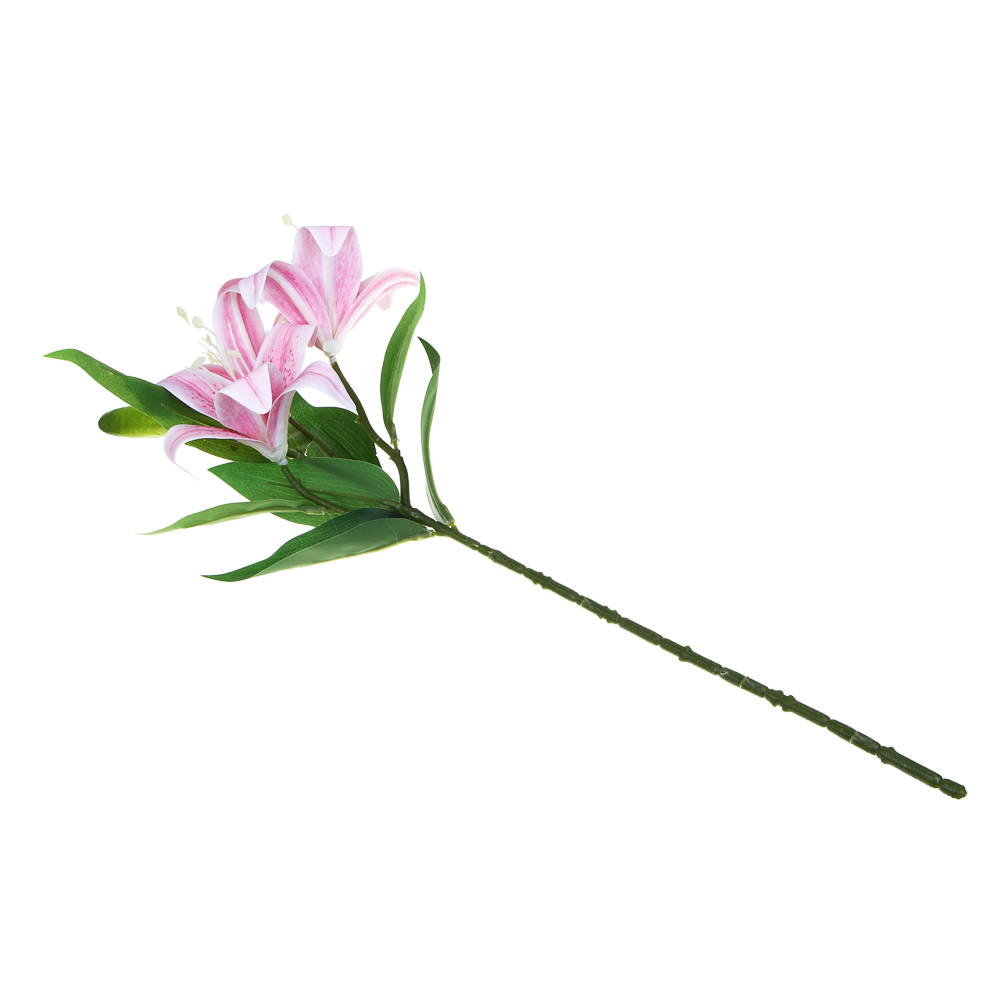 LADECOR Цветок искусственный лилия, 79 см, ткань, пластик, железная проволока, 2 цвета, арт.№ 535-203