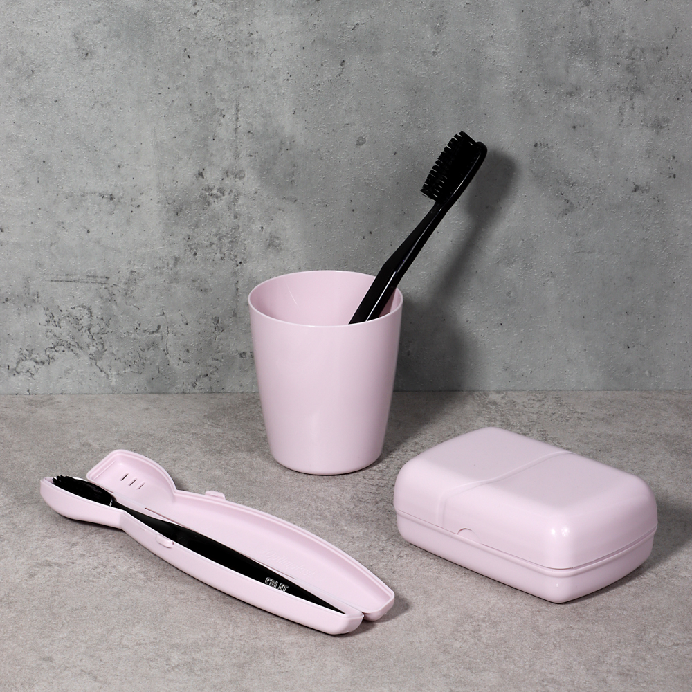 Стакан для ванной комнаты, Волна, 85х75, пластик, нежно-лиловый, арт.№ 463-453