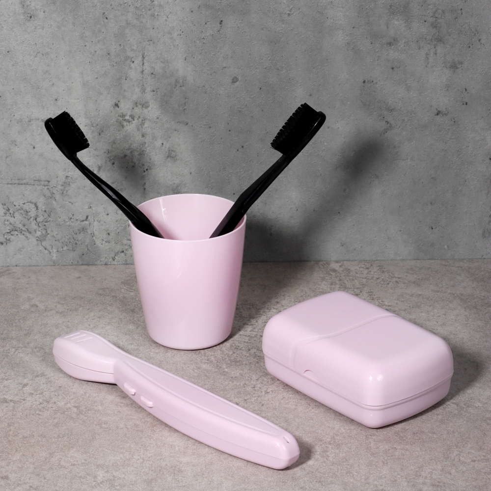 Стакан для ванной комнаты, Волна, 85х75, пластик, нежно-лиловый, арт.№ 463-453