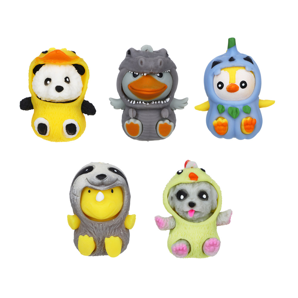 LASTIKS Игрушка-антистресс питомец в костюмчике, TPR, 6х5см, 12 дизайнов, арт.№ 295-234