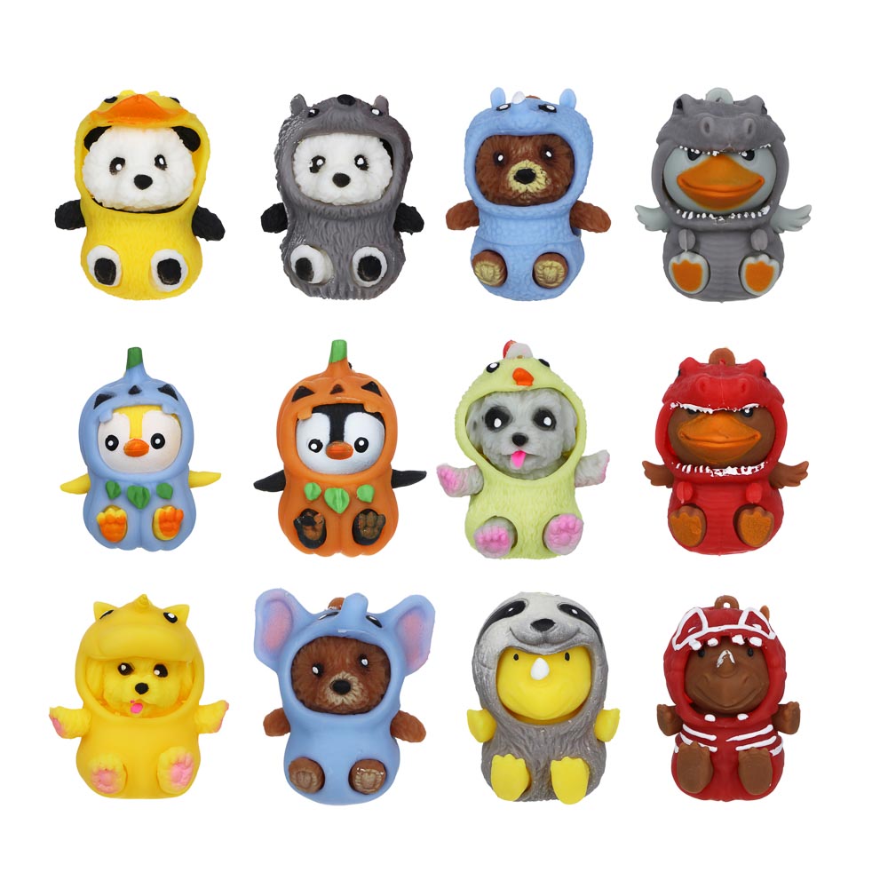 LASTIKS Игрушка-антистресс питомец в костюмчике, TPR, 6х5см, 12 дизайнов, арт.№ 295-234