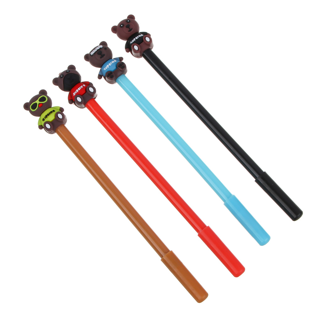 Ручка шариковая синяя в форме мишки, корпус 17,5 см, 4 дизайна, арт.№ 591-001