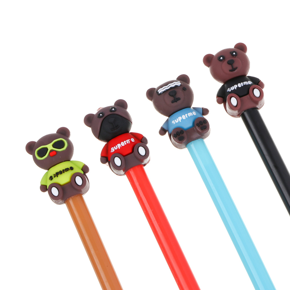 Ручка шариковая синяя в форме мишки, корпус 17,5 см, 4 дизайна, арт.№ 591-001