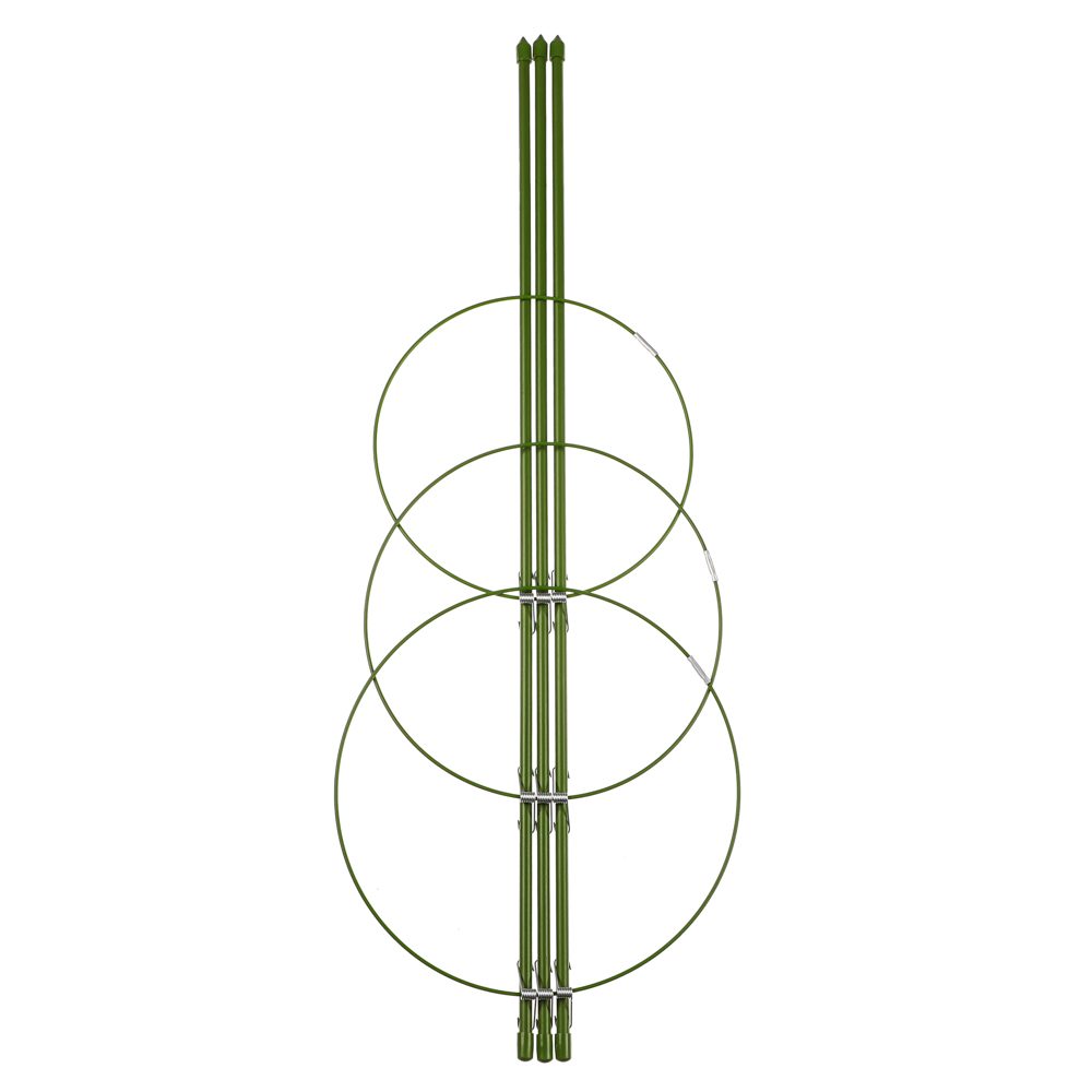 INBLOOM Опора для растений 3 кольца, d22,26,28см, h75см, металл, арт.№ 154-055
