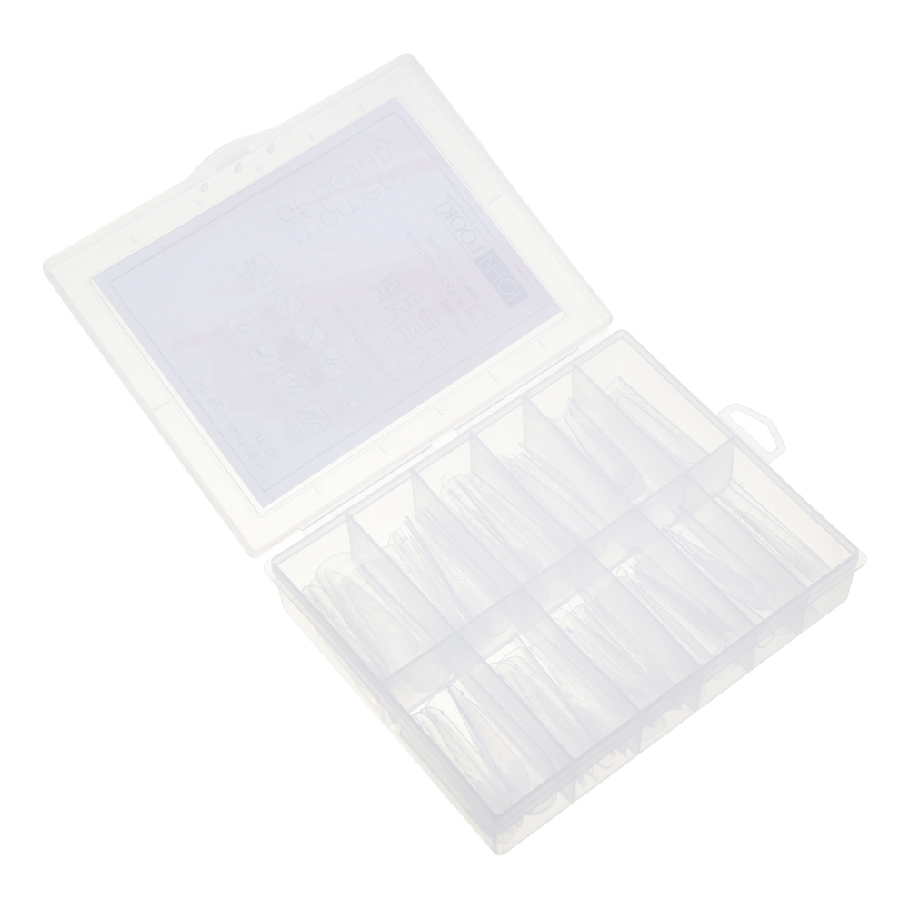 ЮНИLOOK Верхние формы для наращивания ногтей 96 шт (4 формы*24шт), пластик, арт.№ 305-447