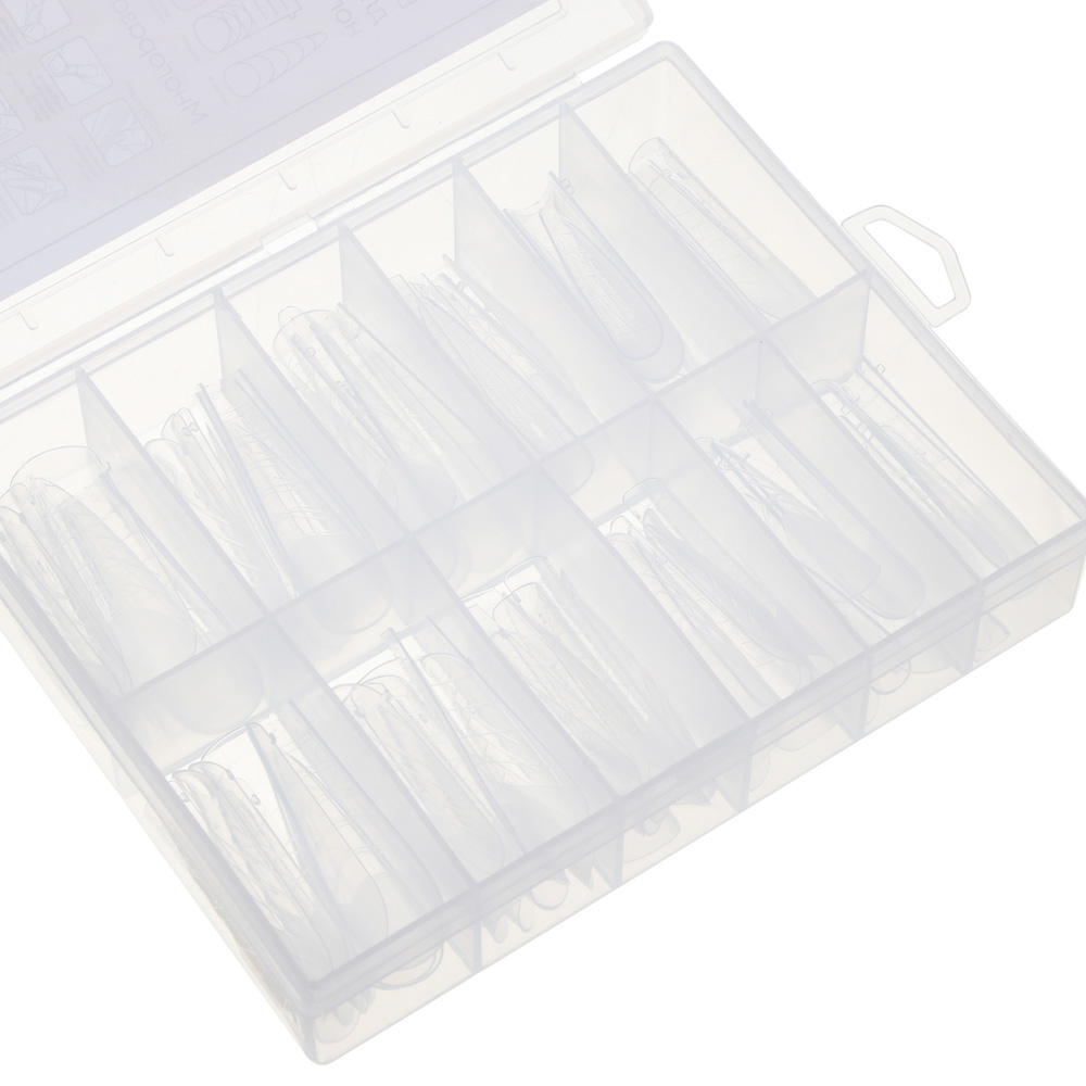 ЮНИLOOK Верхние формы для наращивания ногтей 96 шт (4 формы*24шт), пластик, арт.№ 305-447