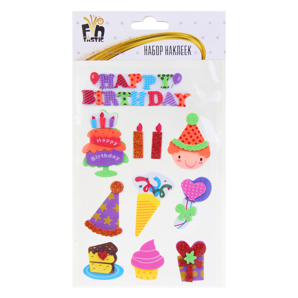 Fntastic Набор наклеек декоративных, 22x12,5 см, ПЕВА, сладости, 4 дизайна, арт.№ 503-019