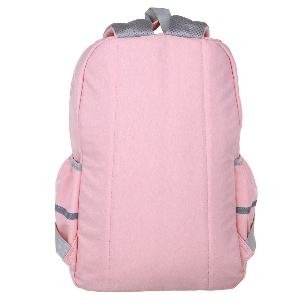 Рюкзак подростковый 45x30x20см, 2 отд., 3 карм., липучка, декор "мишка", ПЭ, иск.кожа, розовый, арт.№ 254-752