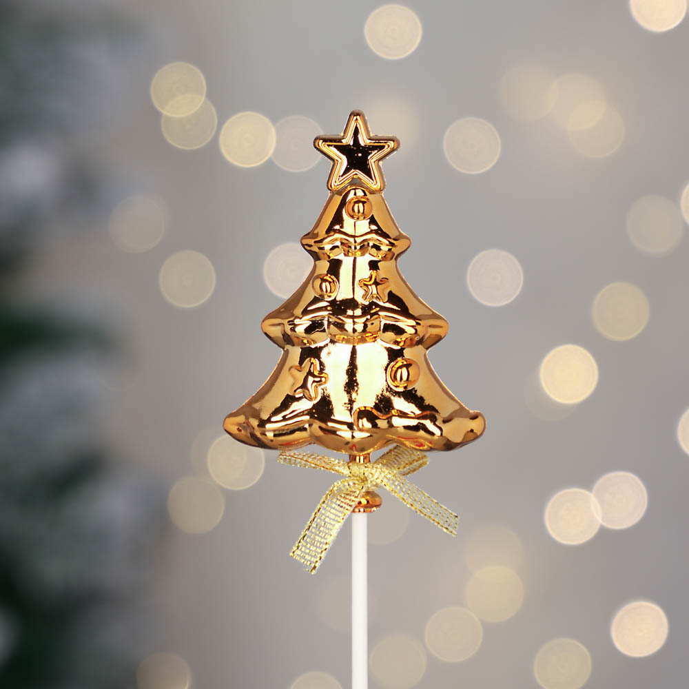 СНОУ БУМ Топпер Елочка, бумага, пластик, 21см, 2022, 3 цвета, арт.№ 393-257