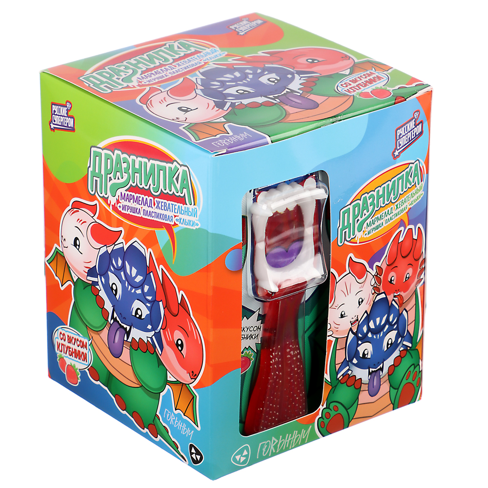 BY Русские Супергерои Мармелад в виде языка с игрушкой челюсти 14 гр., арт.№ 347-208