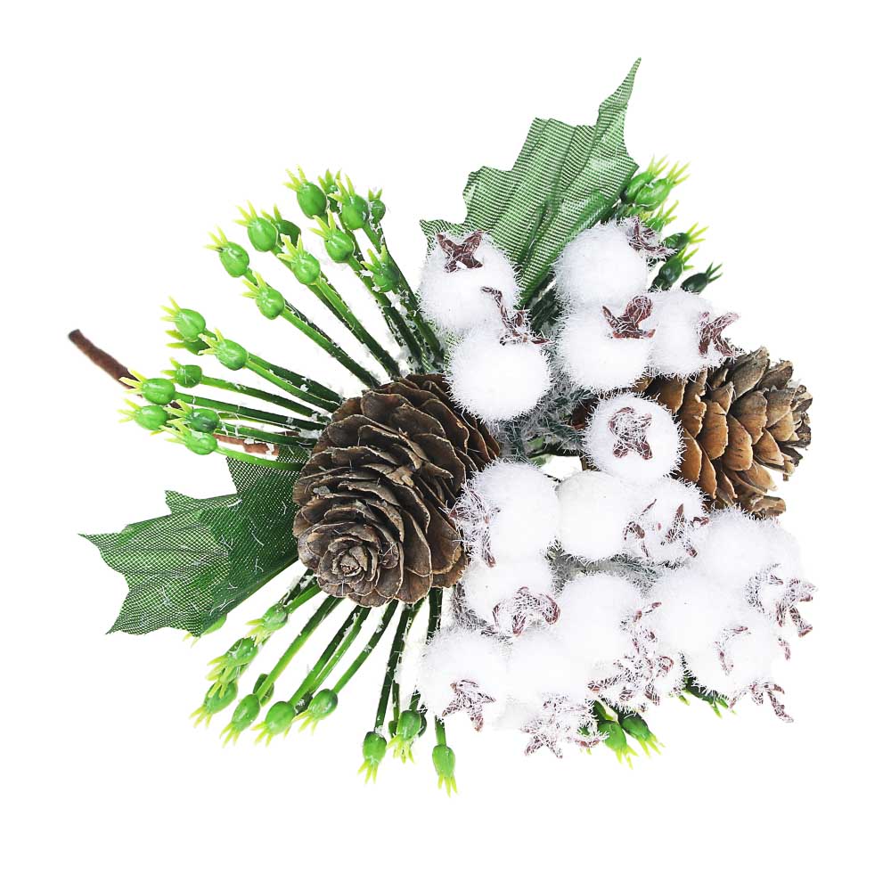 СНОУ БУМ Украшение декоративное в виде веточки, пластик, 16x9см, 4 вида, арт.№ 353-092