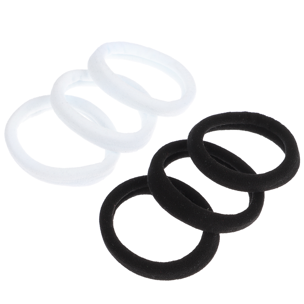 BERIOTTI Набор резинок для волос 6шт, полиэстер, d5см, черный, белый, арт.№ 316-312