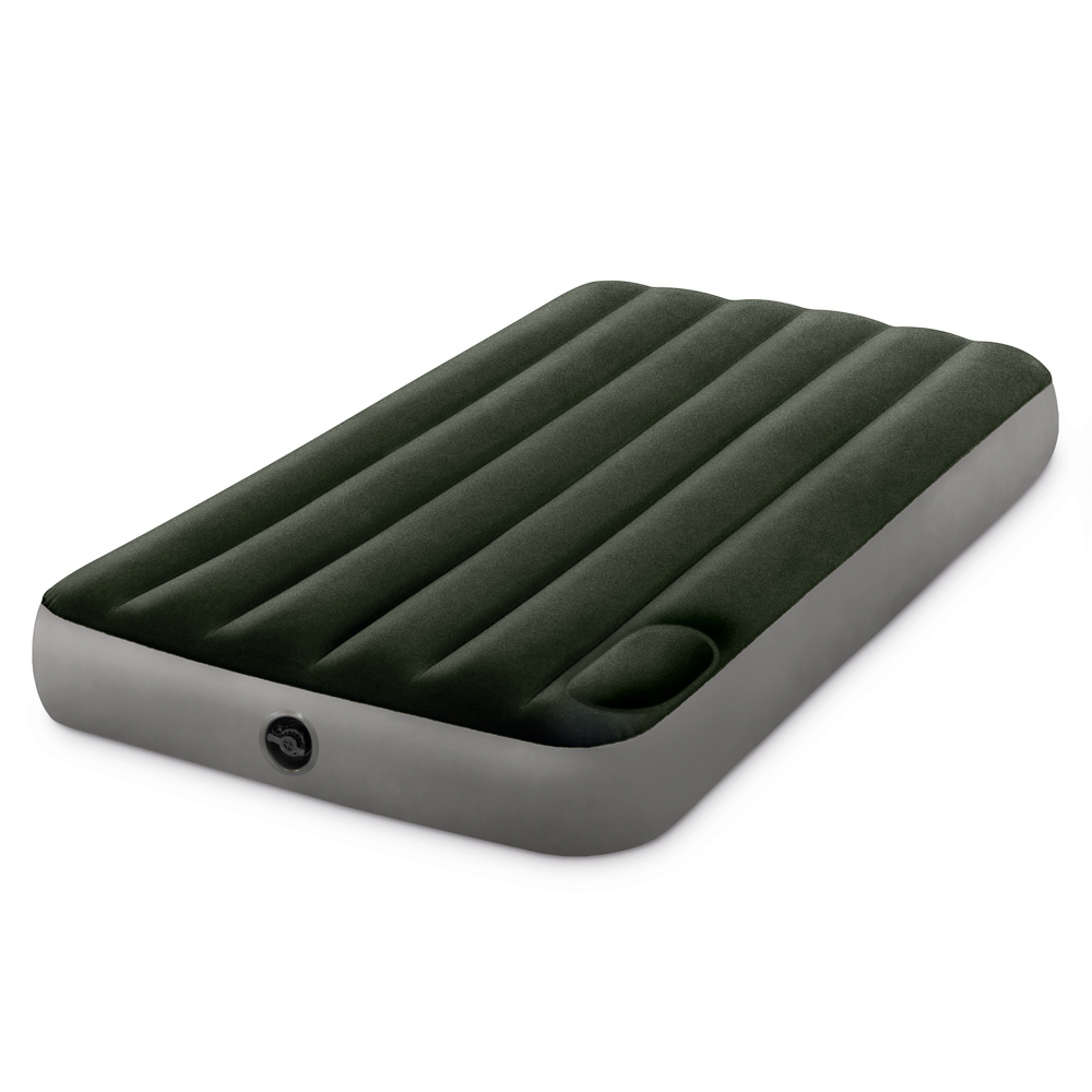 INTEX Матрас надувной DOWNY AIRBED, встроенный ножной насос, 191x99x25см, до 136кг, 64761, арт.№ 108-060