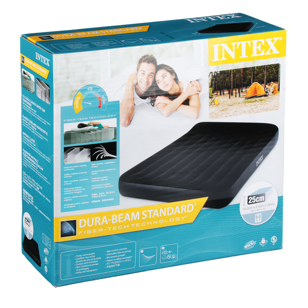 INTEX Матрас надувной PILLOW REST с подголовником, 203x152x25см, до 272кг, 64143, арт.№ 108-035