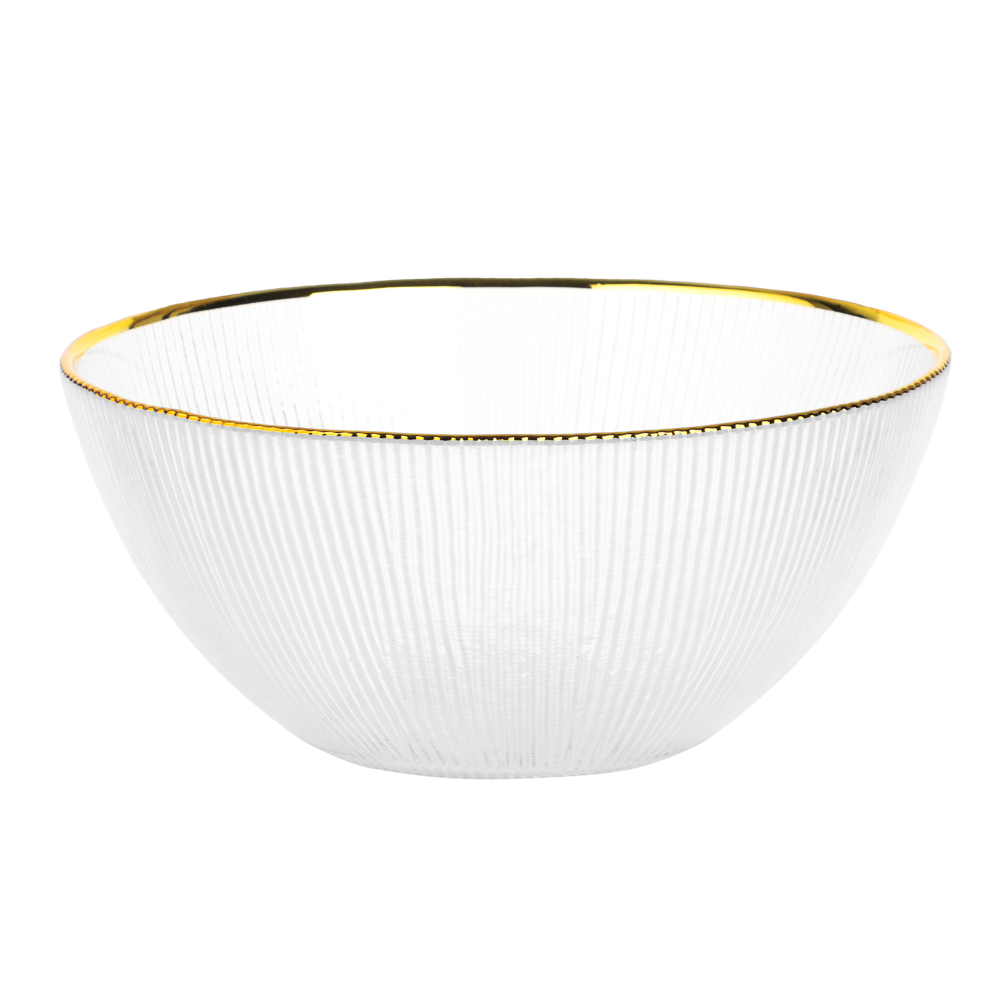 MILLIMI Салатник 20см, 1100мл, стекло, золотая отводка, арт.№ 820-662