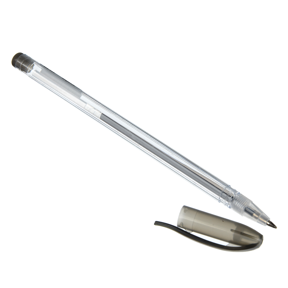 Ручка гелевая черная, 14,9см, наконечник 0,5 мм, пластик, арт.№ 614-002