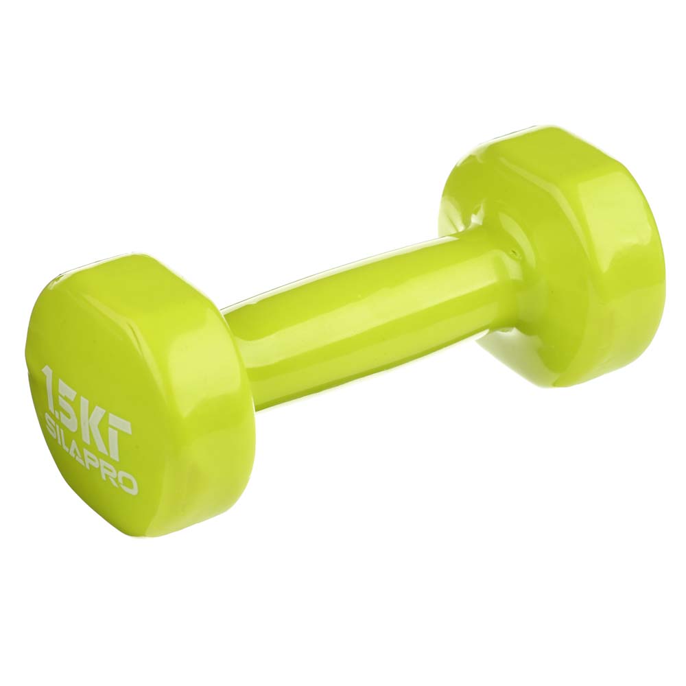 SILAPRO Гантель с виниловым покрытием 1.5кг (+-100гр), металл, арт.№ 197-006