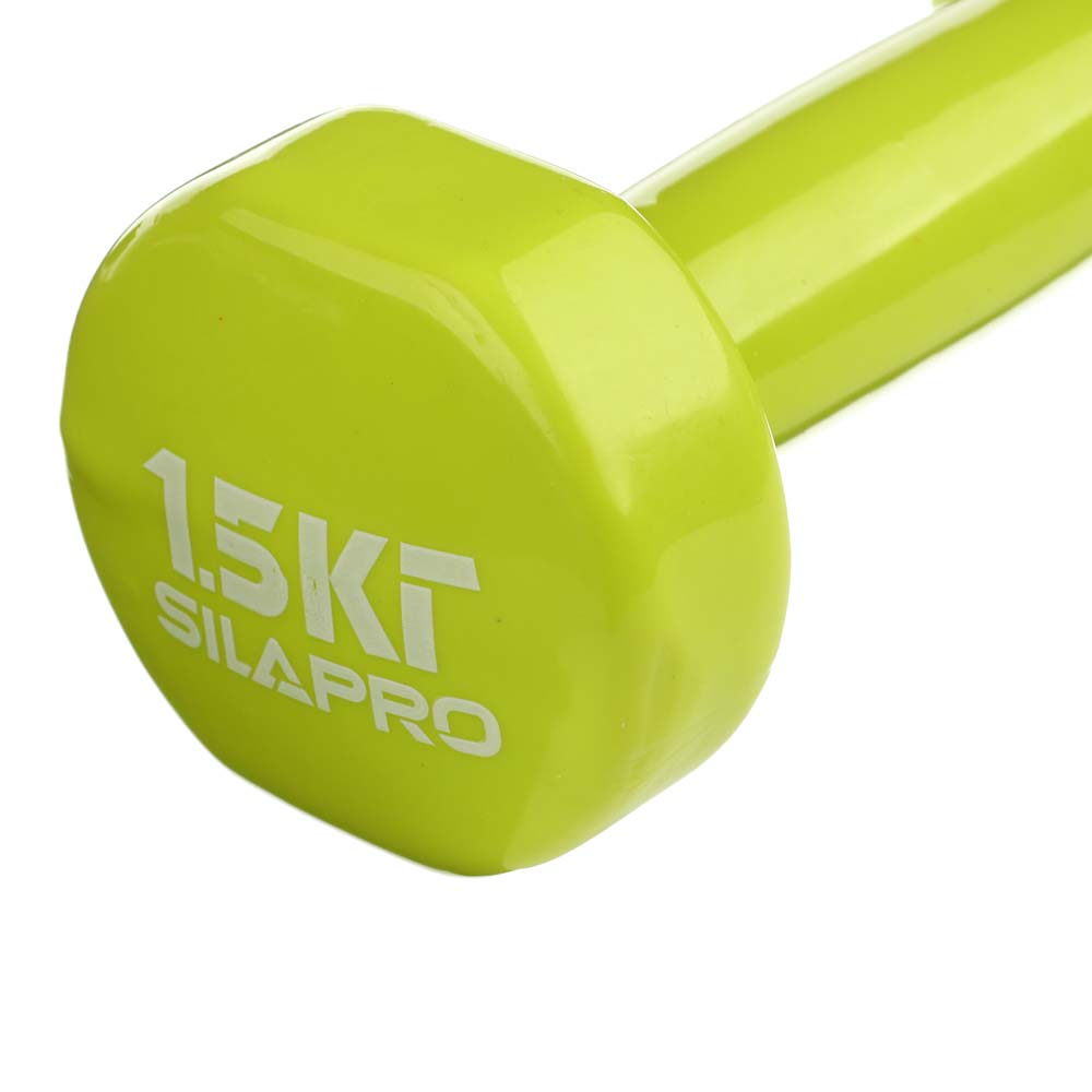 SILAPRO Гантель с виниловым покрытием 1.5кг (+-100гр), металл, арт.№ 197-006