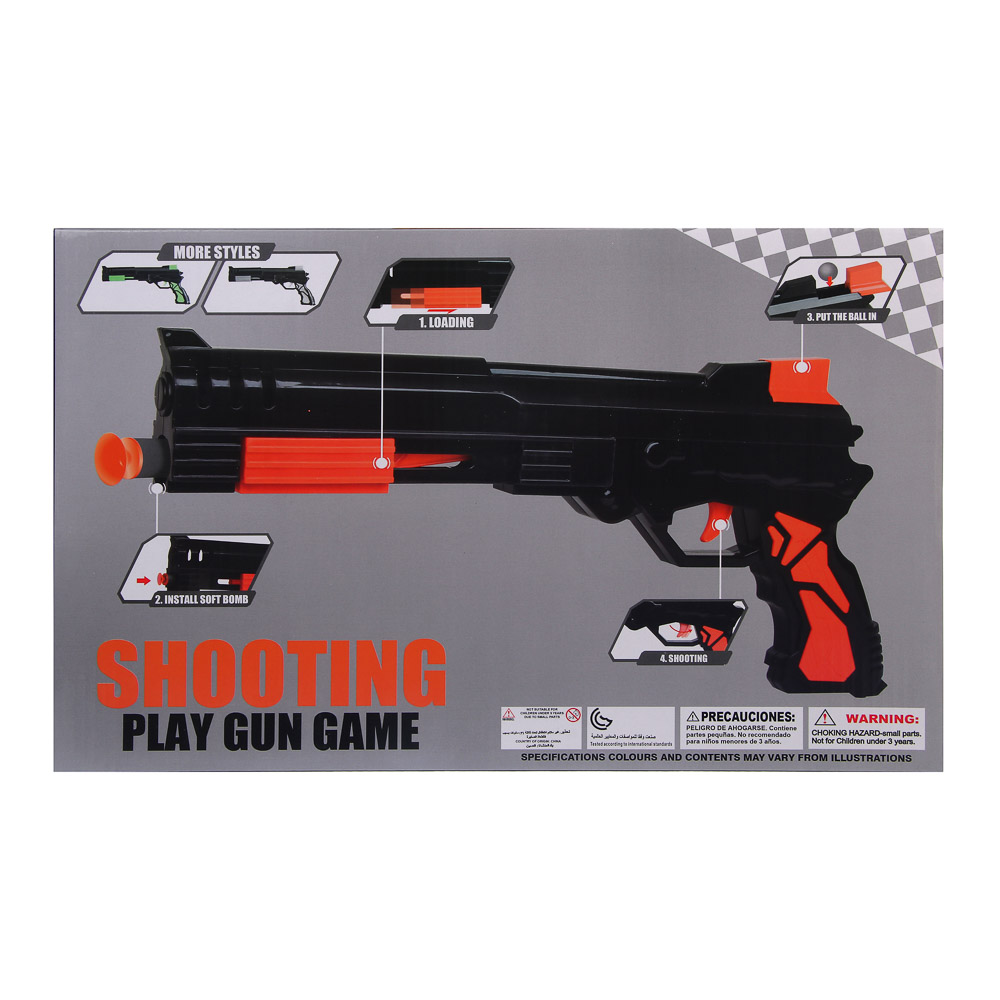 ИГРОЛЕНД Пистолет с шариками и пулями, АБС-пластик, ПП, ЭВА, 37х3,5х24 см, 2 диз, арт.№ 261-810