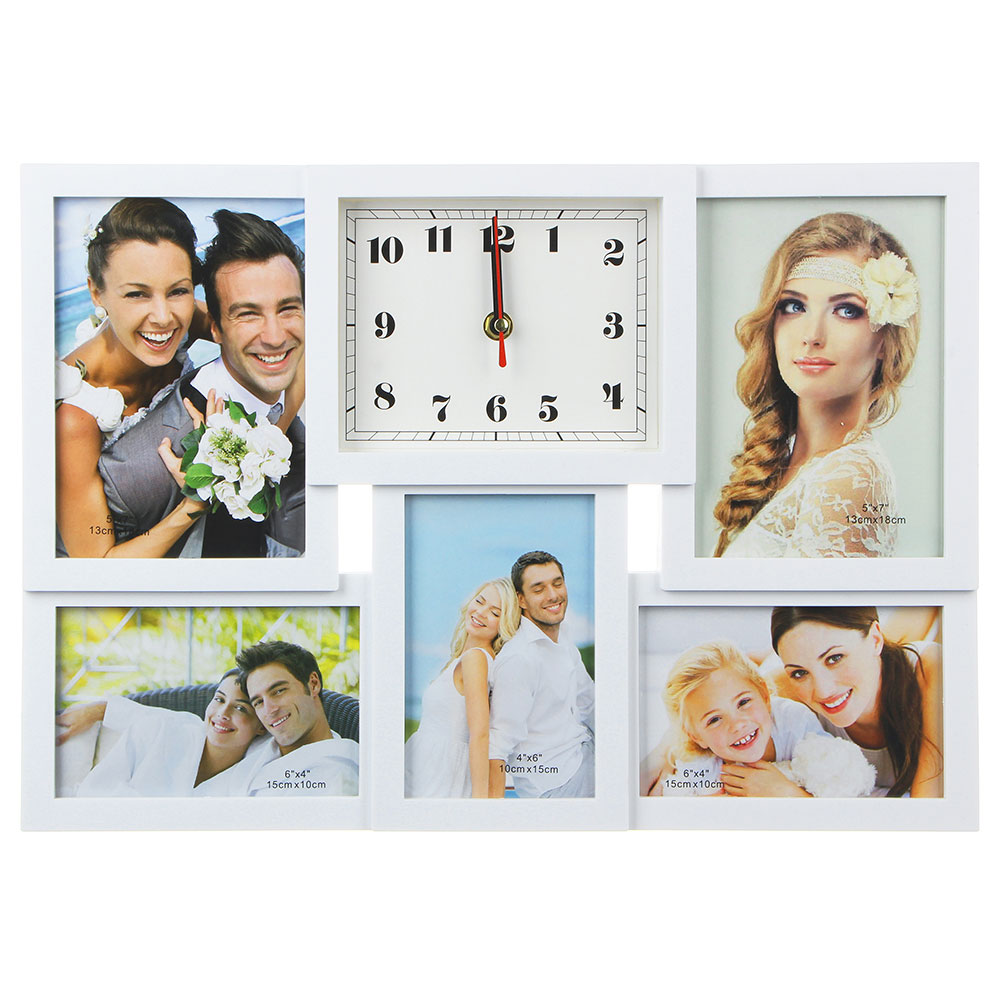 LADECOR CHRONO Часы настенные с фоторамкой, 42х29см, плавный ход, 1хАА, пластик, стекло, 2 цвета, арт.№ 581-525