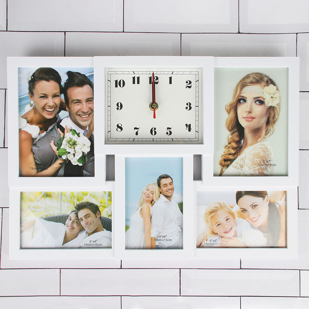 LADECOR CHRONO Часы настенные с фоторамкой, 42х29см, плавный ход, 1хАА, пластик, стекло, 2 цвета, арт.№ 581-525