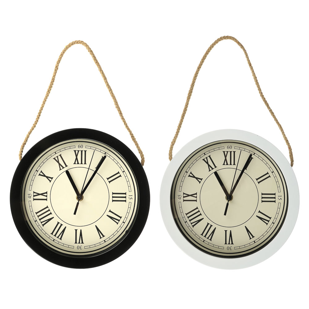 LADECOR CHRONO Часы настенные со шнуром, пластик, 25,4x25,4x4,2см, 1xАА, 2 цвета, арт.№ 581-817