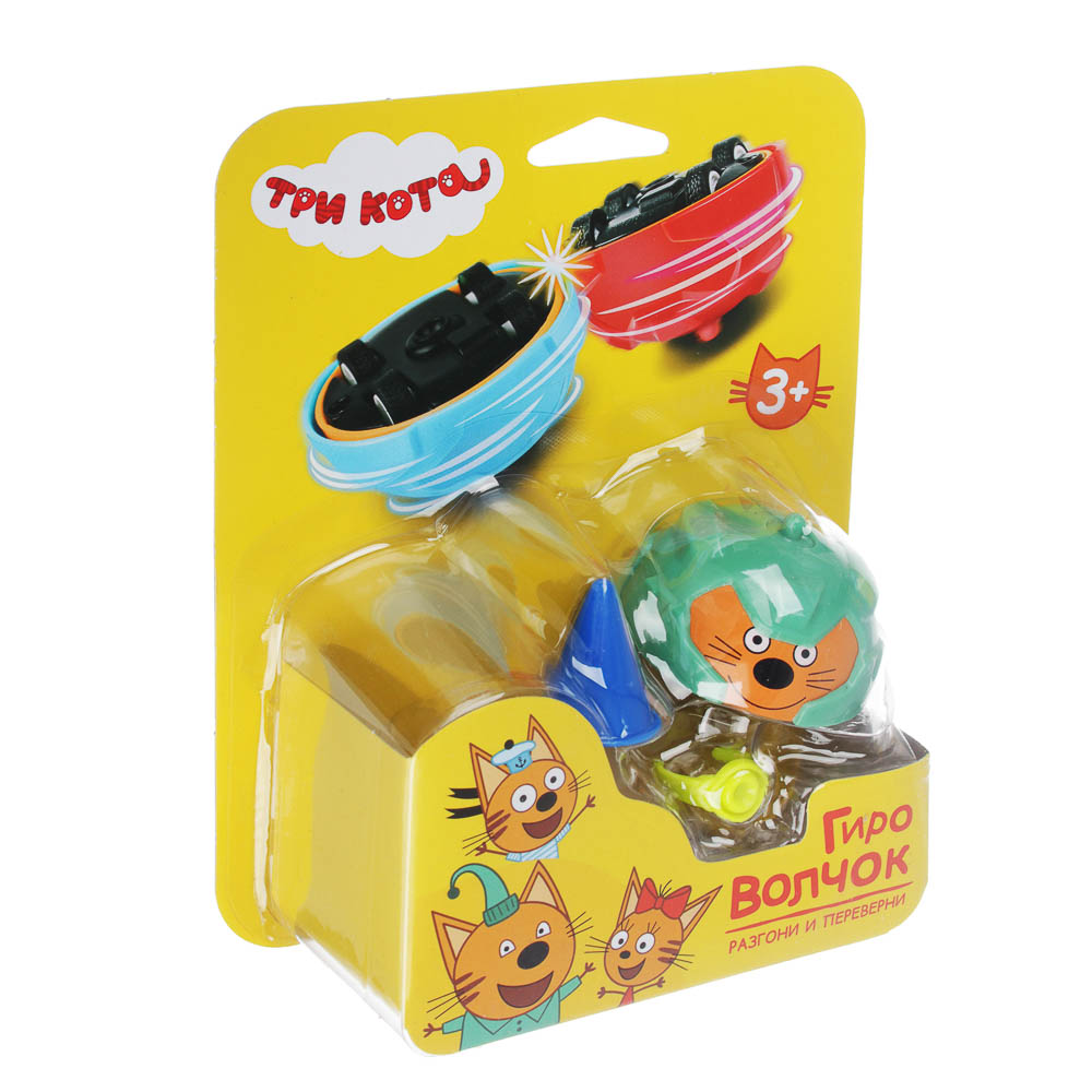 ИГРОЛЕНД Волчок "Три кота", сталь, ABS, 12,3х15х5,2см, 3 дизайна, арт.№ 214-021
