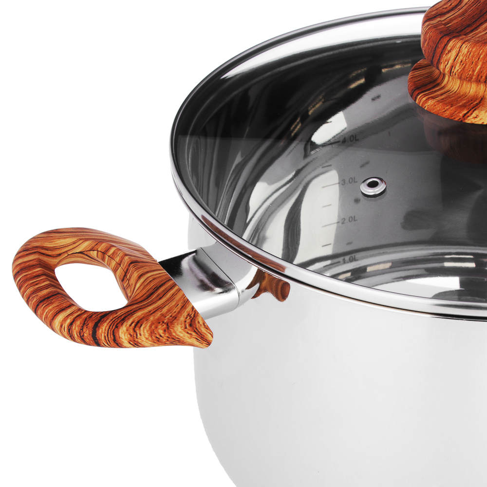 VETTA Боньер Кастрюля 24х14,5см, 6,2л, со стекл. крышкой, индукция, арт.№ 822-202