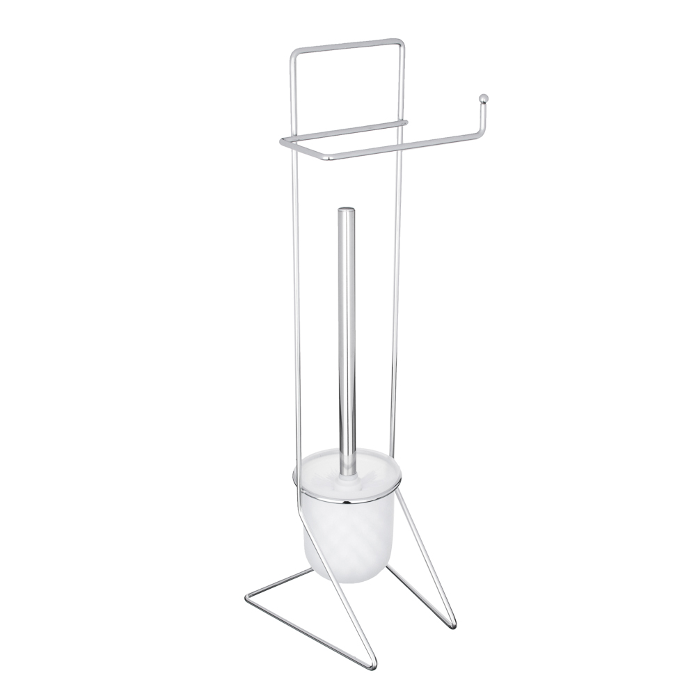 VETTA Стойка напольная с ершом и держателем для туалетной бумаги, хром, стекло, нерж.сталь, арт.№ 563-022