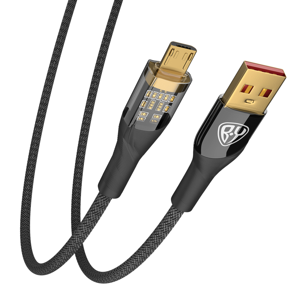 Кабель для зарядки USB(A)-microUSB BY Space Cable Techno, 1 м, 3А, Быстрая зарядка QC3.0, черный, арт.№ 931-347