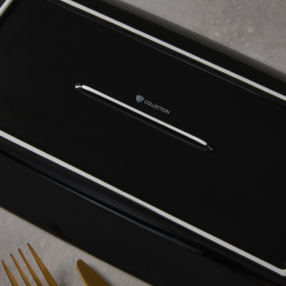 BY COLLECTION Black Line Блюдо прямоугольное, 33,5х19х2,5см, фарфор, арт.№ 816-424