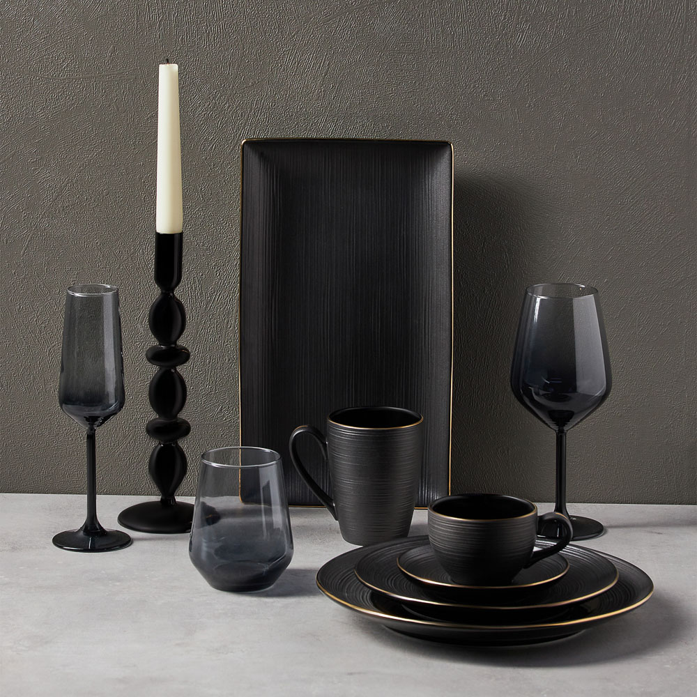 BY COLLECTION Black Line Блюдо прямоугольное, 33,5х19х2,5см, фарфор, арт.№ 816-424