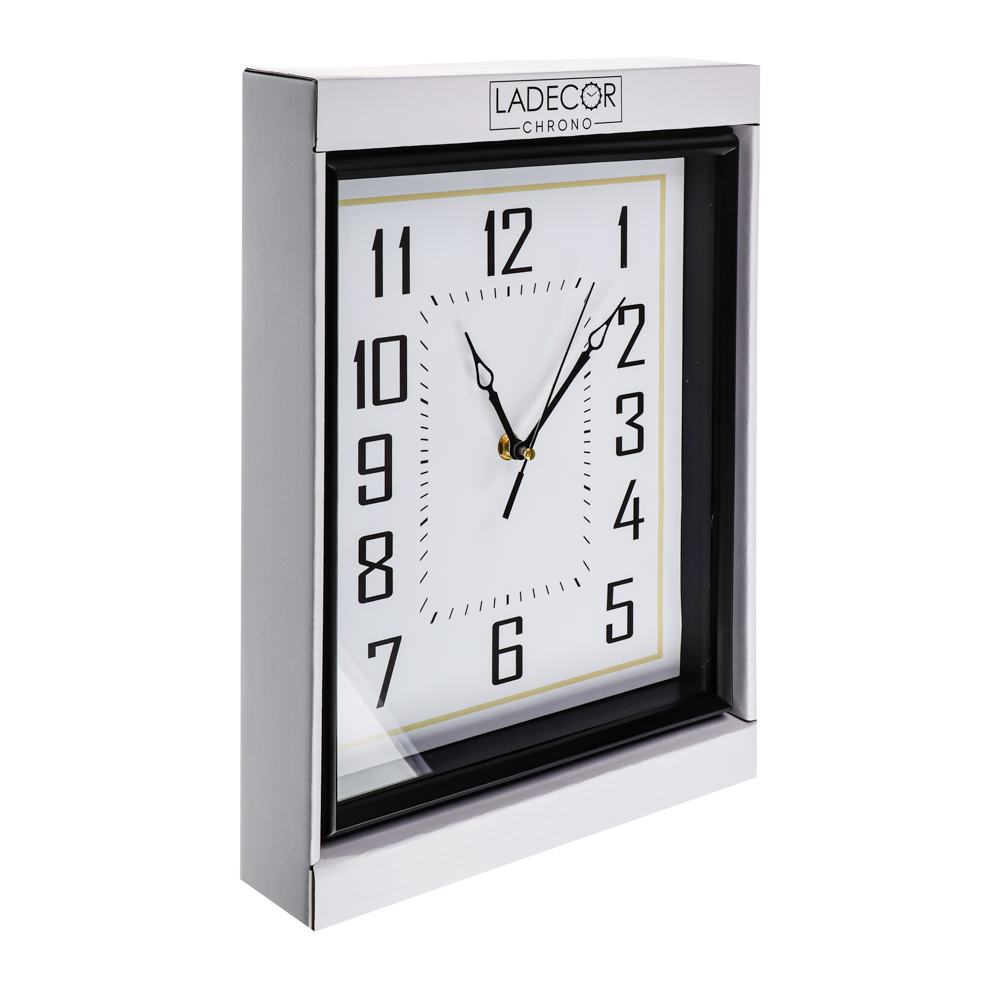LADECOR CHRONO Часы настенные прямоугольные, пластик, стекло, 31х26х4,5см, ЧН-32, арт.№ 581-141