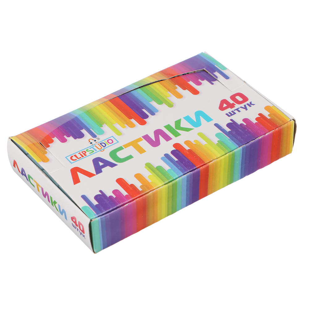 Ластик ClipStudio 3x1,5x1,1см, прямоугольный в картон. держателе, 4 цвета, ТПР, арт.№ 526-529