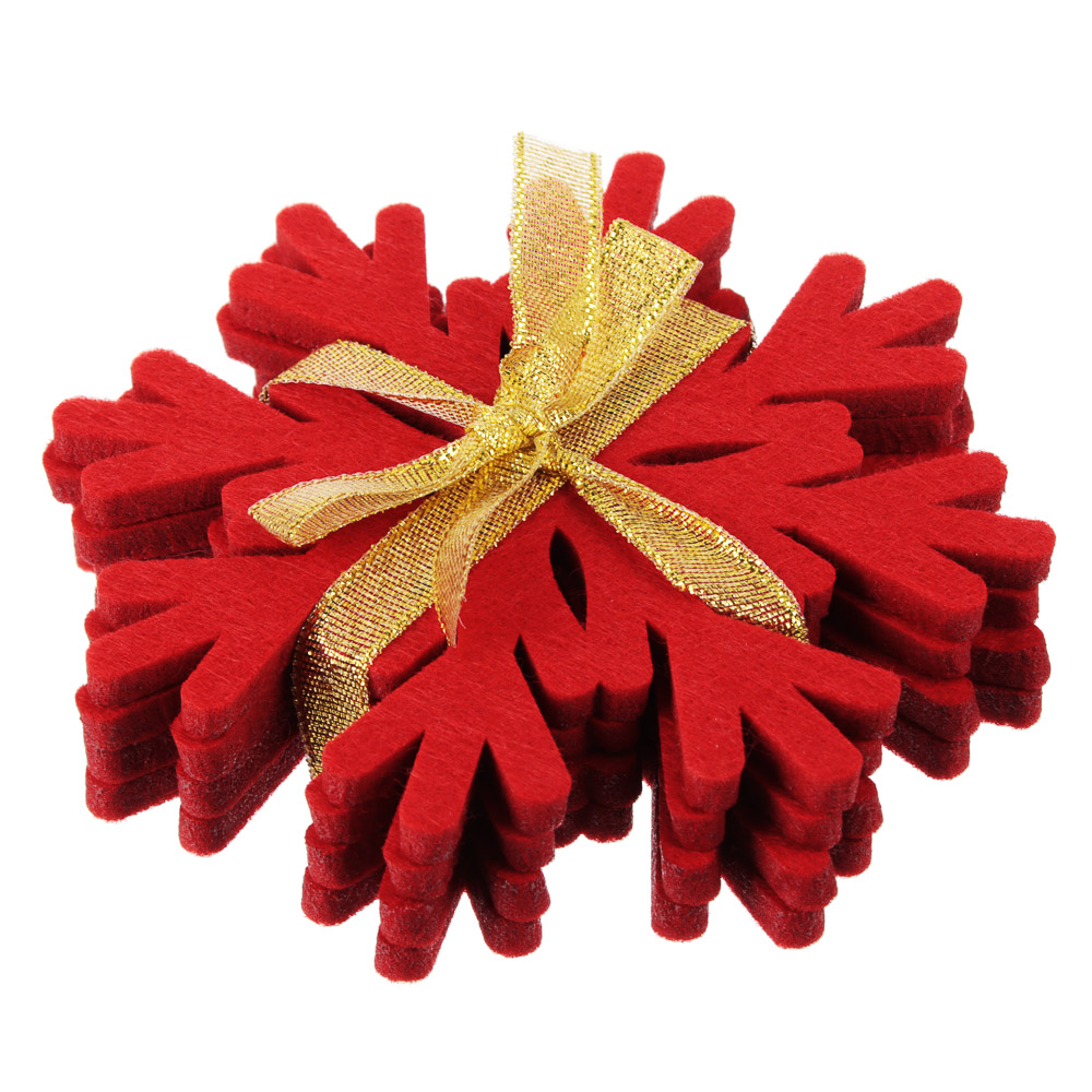 PROVANCE Асти Подставка фетровая 4шт, 10см, 100% полиэстер, красный, арт.№ 492-125