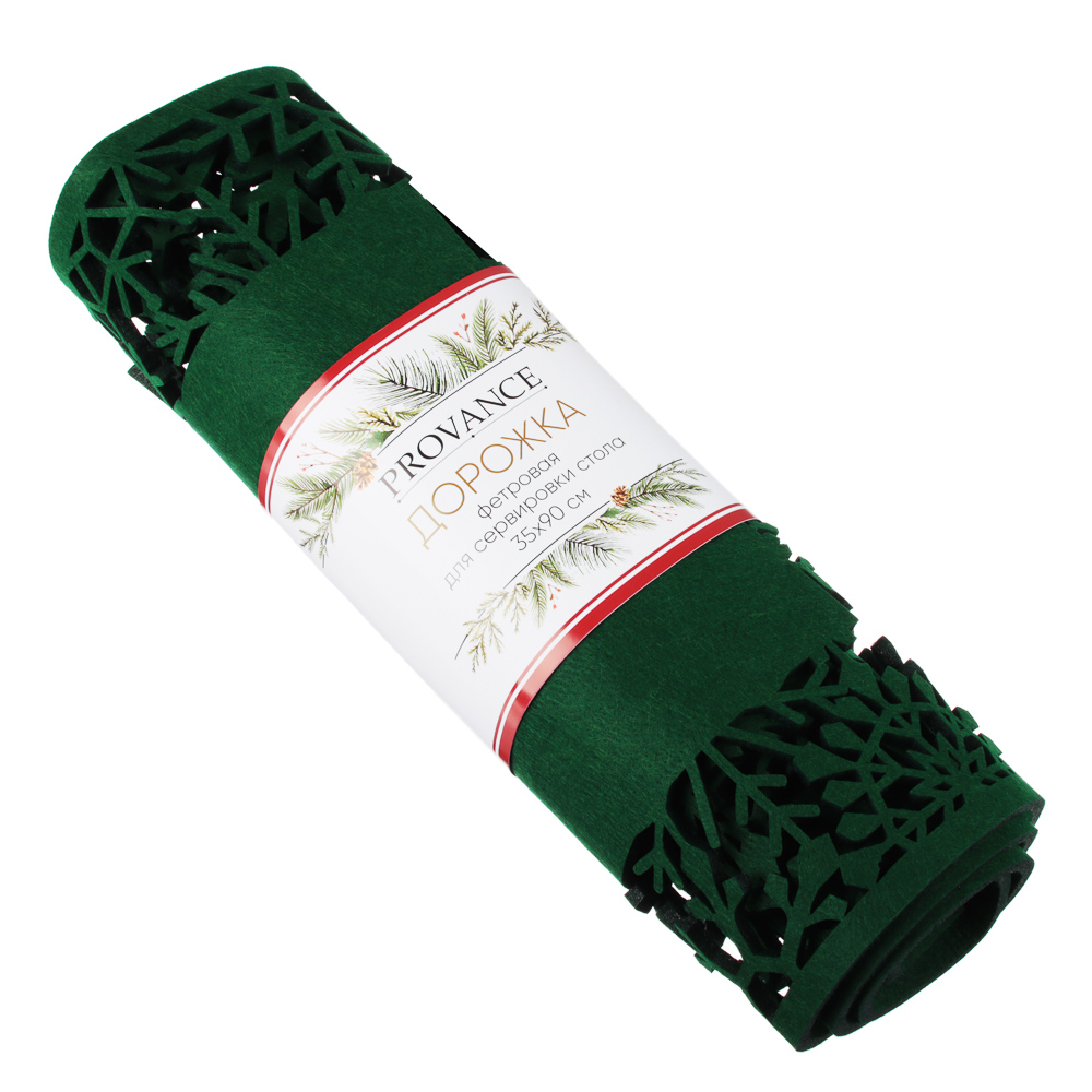 PROVANCE Асти Дорожка фетровая для сервировки стола, 35х90см, 100% полиэстер, зеленый, арт.№ 492-128
