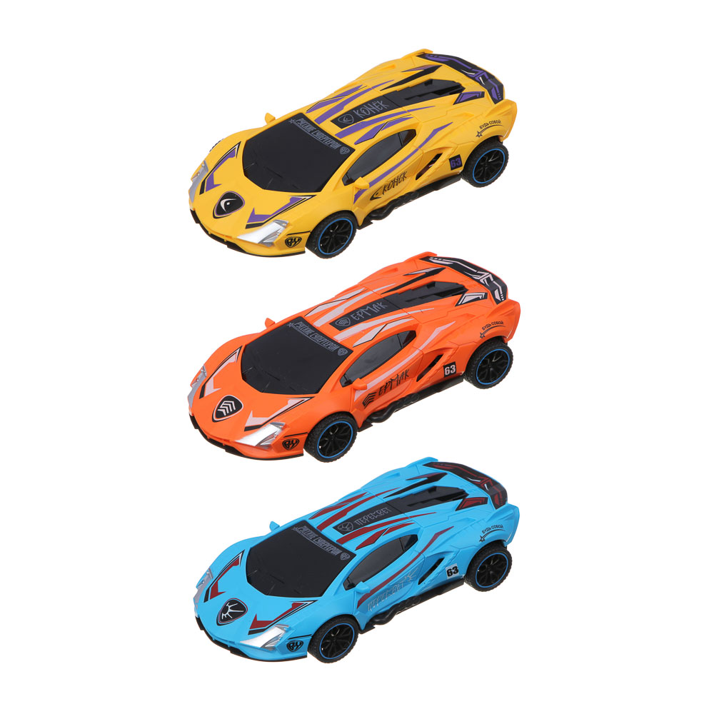 BY Русские Супергерои Автомобиль героев, ABS, инерция, разворот, занос, 18x6,5x10 см, 3 дизайна, арт.№ 292-022