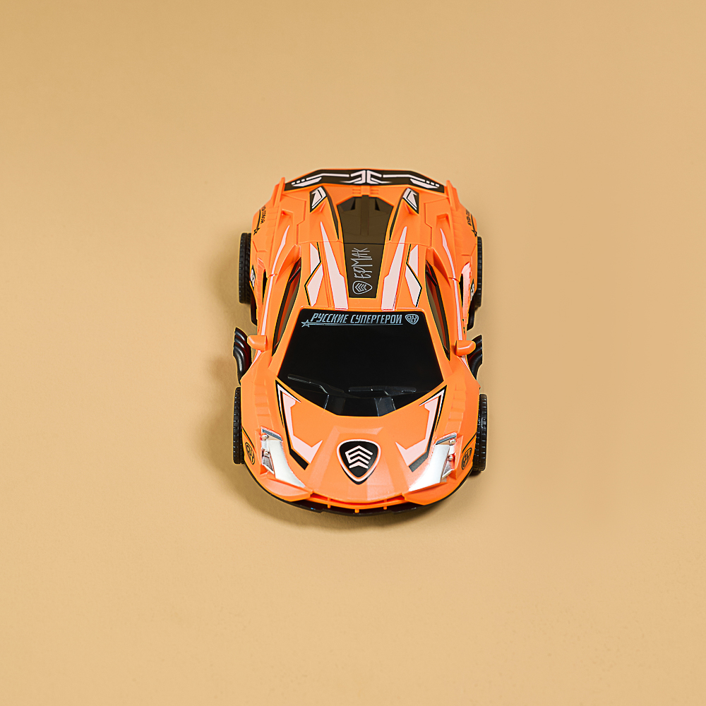 BY Русские Супергерои Автомобиль героев, ABS, инерция, разворот, занос, 18x6,5x10 см, 3 дизайна, арт.№ 292-022