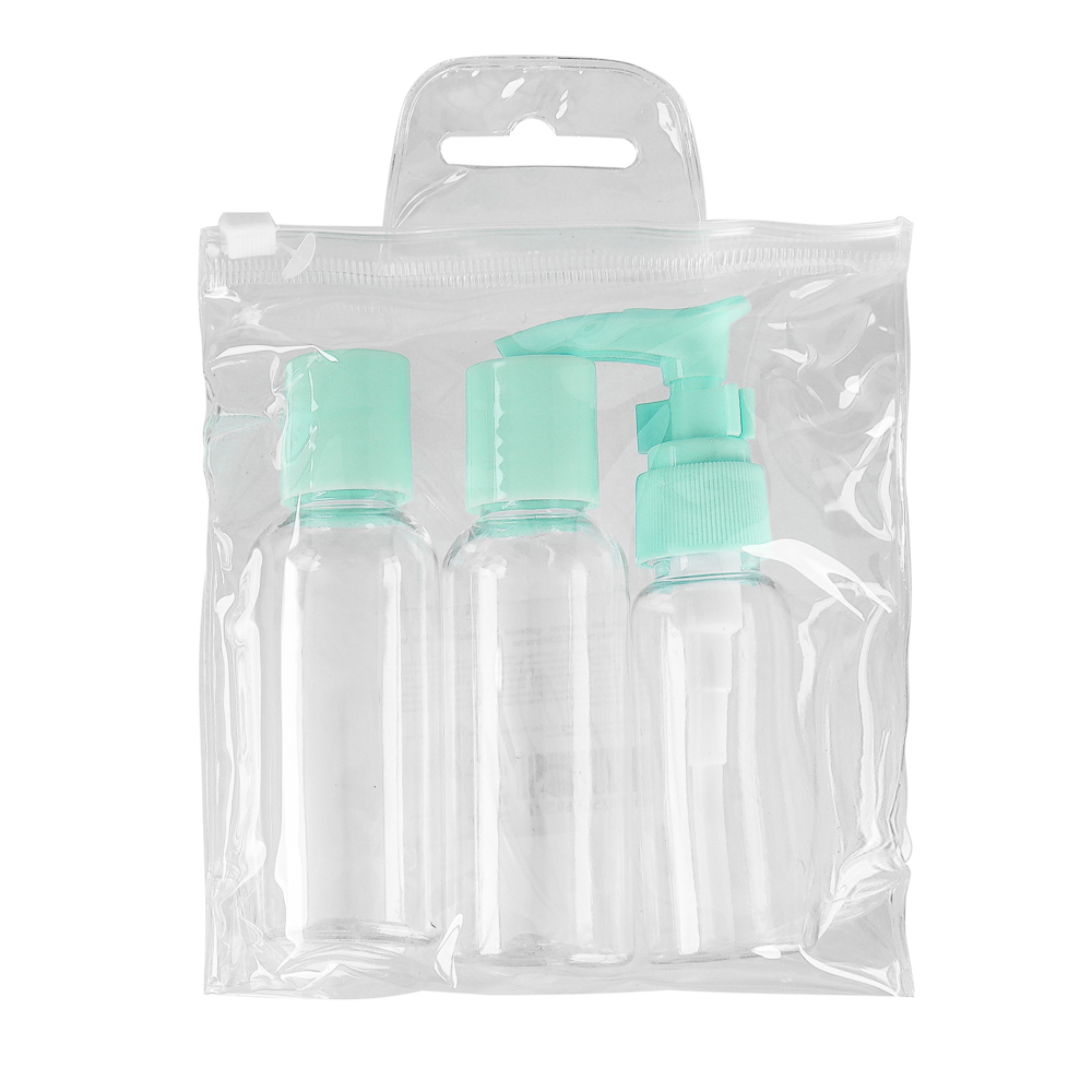 Набор для косметики дорожный 3 предмета (2 шт-50 мл, 1шт-30мл) тм ЮНИLOOK, пластик, 2 цвета, арт.№ 357-191