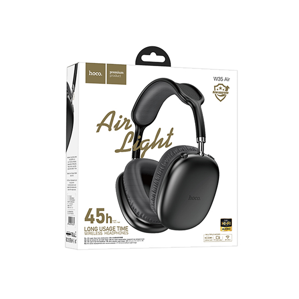 Наушники беспроводные полноразмерные hoco. модель W35 Air, 400мАч, BT5.3, цвет: черный, арт.№ 410-115