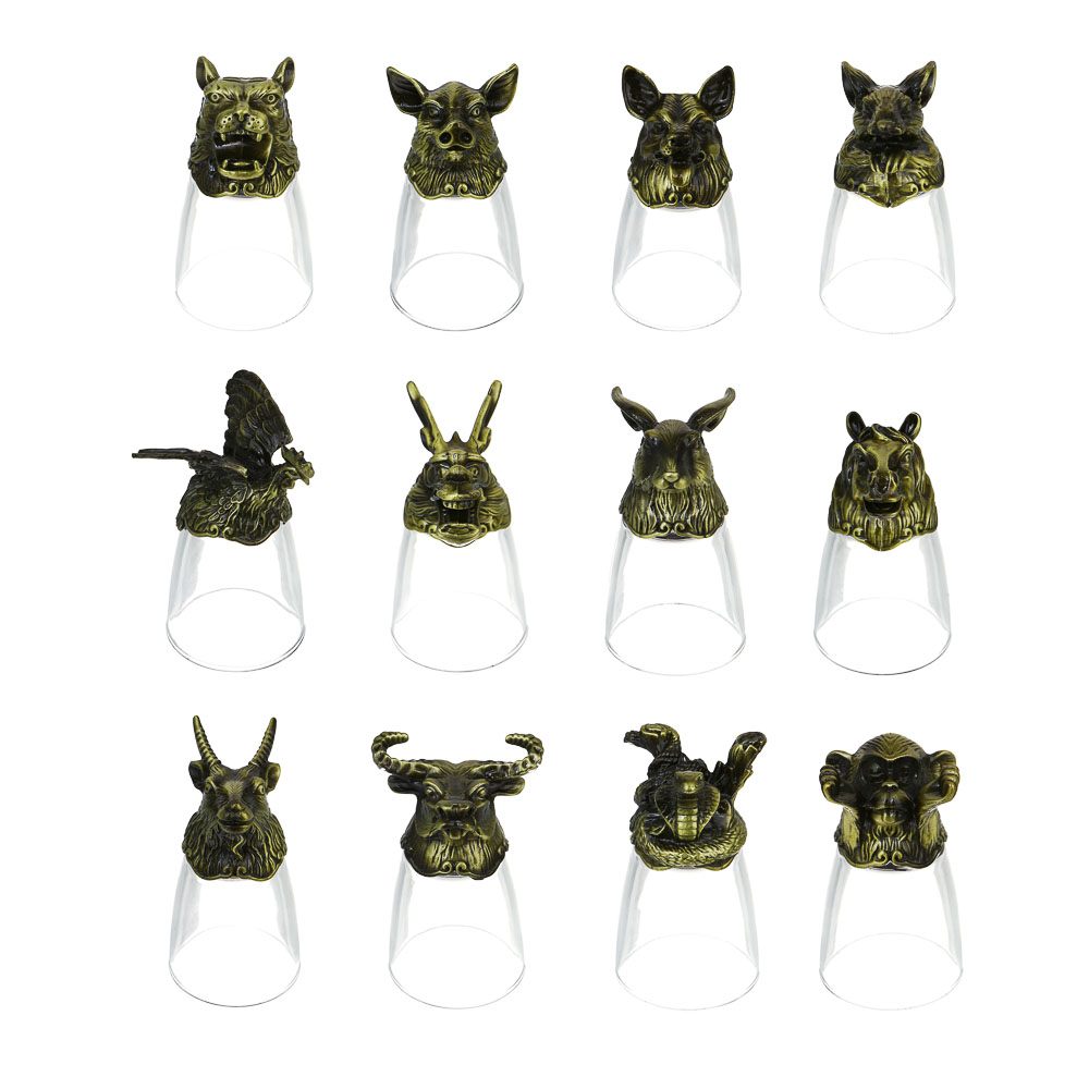 Набор стопок перевертышей тм MILLIMI Знаки зодиака, 30мл, бронза, стекло, 12шт, арт.№ 878-605