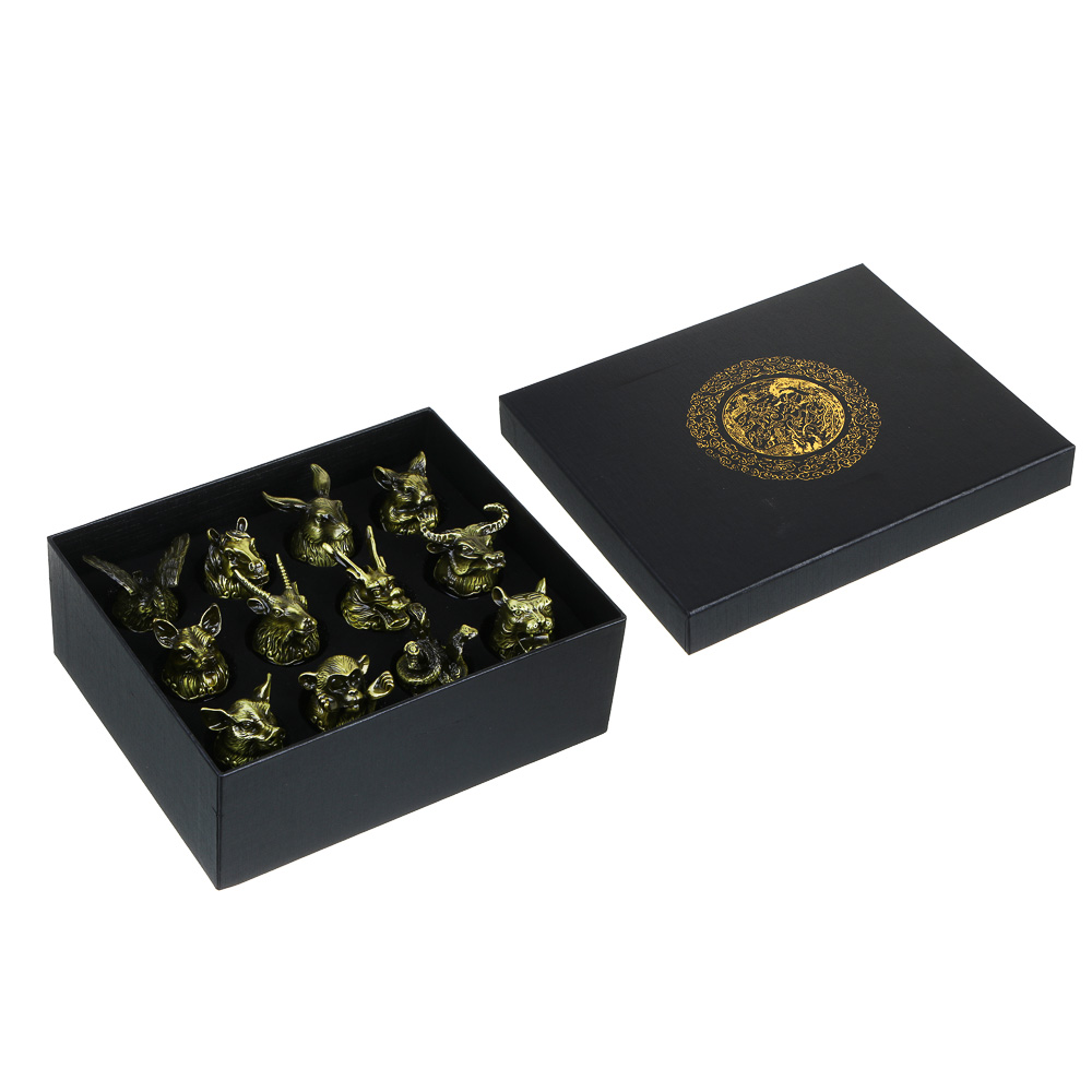 Набор стопок перевертышей тм MILLIMI Знаки зодиака, 30мл, бронза, стекло, 12шт, арт.№ 878-605