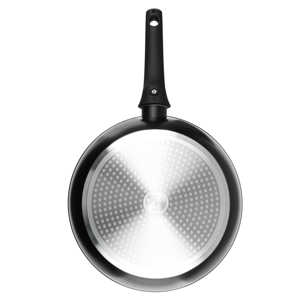 Сковорода глубокая литая тм SATOSHI Оникс с крышкой d28см, антипр.покр. мрамор, съем. ручка, индук., арт.№ 846-777