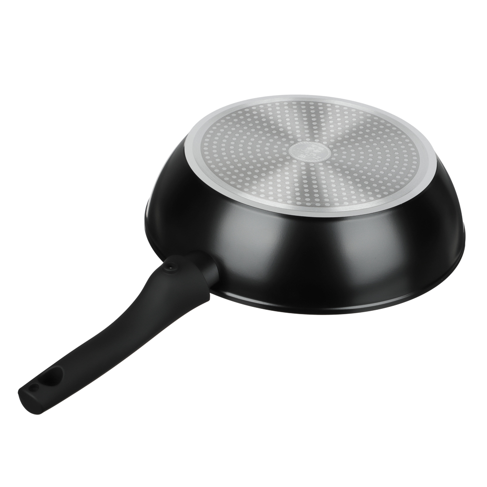 Сковорода глубокая литая тм SATOSHI Оникс с крышкой d28см, антипр.покр. мрамор, съем. ручка, индук., арт.№ 846-777