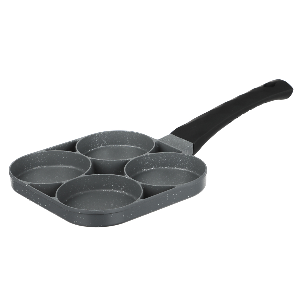 Сковорода литая тм SATOSHI 4 секции, 18см, антипригарное покрытие мрамор, индукция, арт.№ 846-779