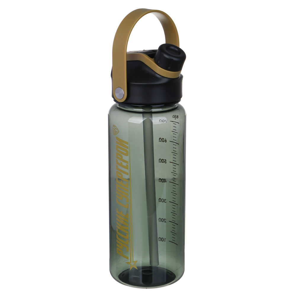 BY Русские Супергерои Бутылка для воды, 24х8см, 850мл, черный, PC, PP, арт.№ 088-117