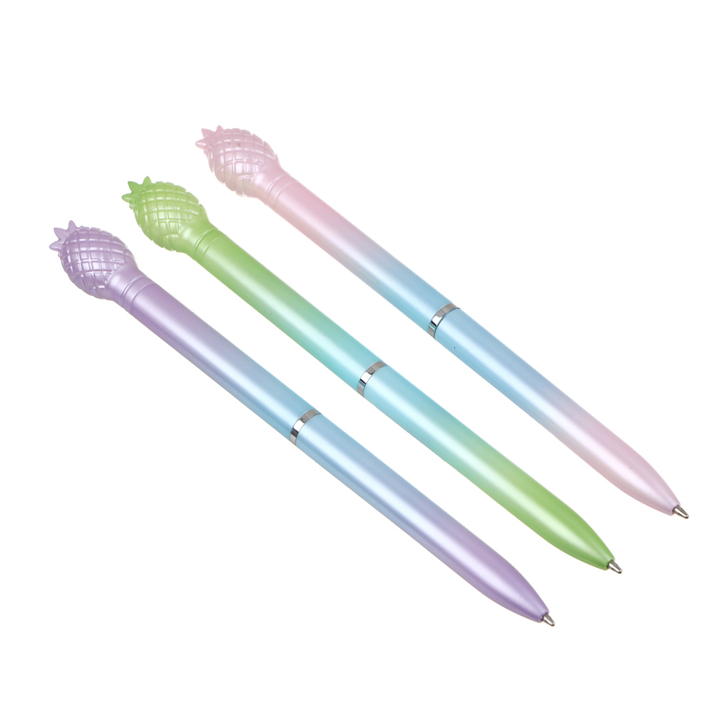 Авторучка шариковая синяя "Ананас", поворотный механизм, градиентный корпус, 3 цвета, арт.№ 591-218