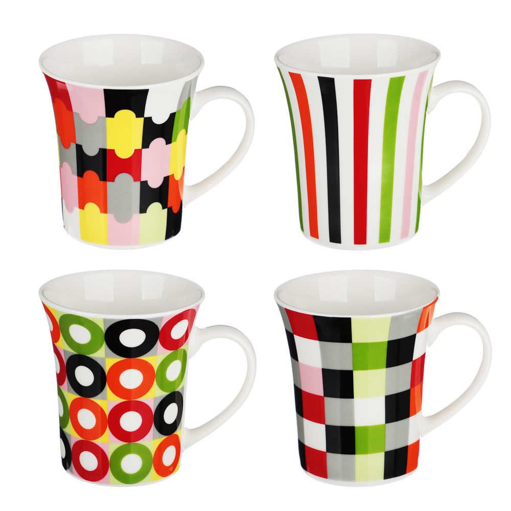 Кружка 350мл, фарфор, "Этюд", 4 дизайна, арт.№ 806-482